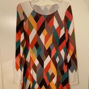 Printed long sleeve dress